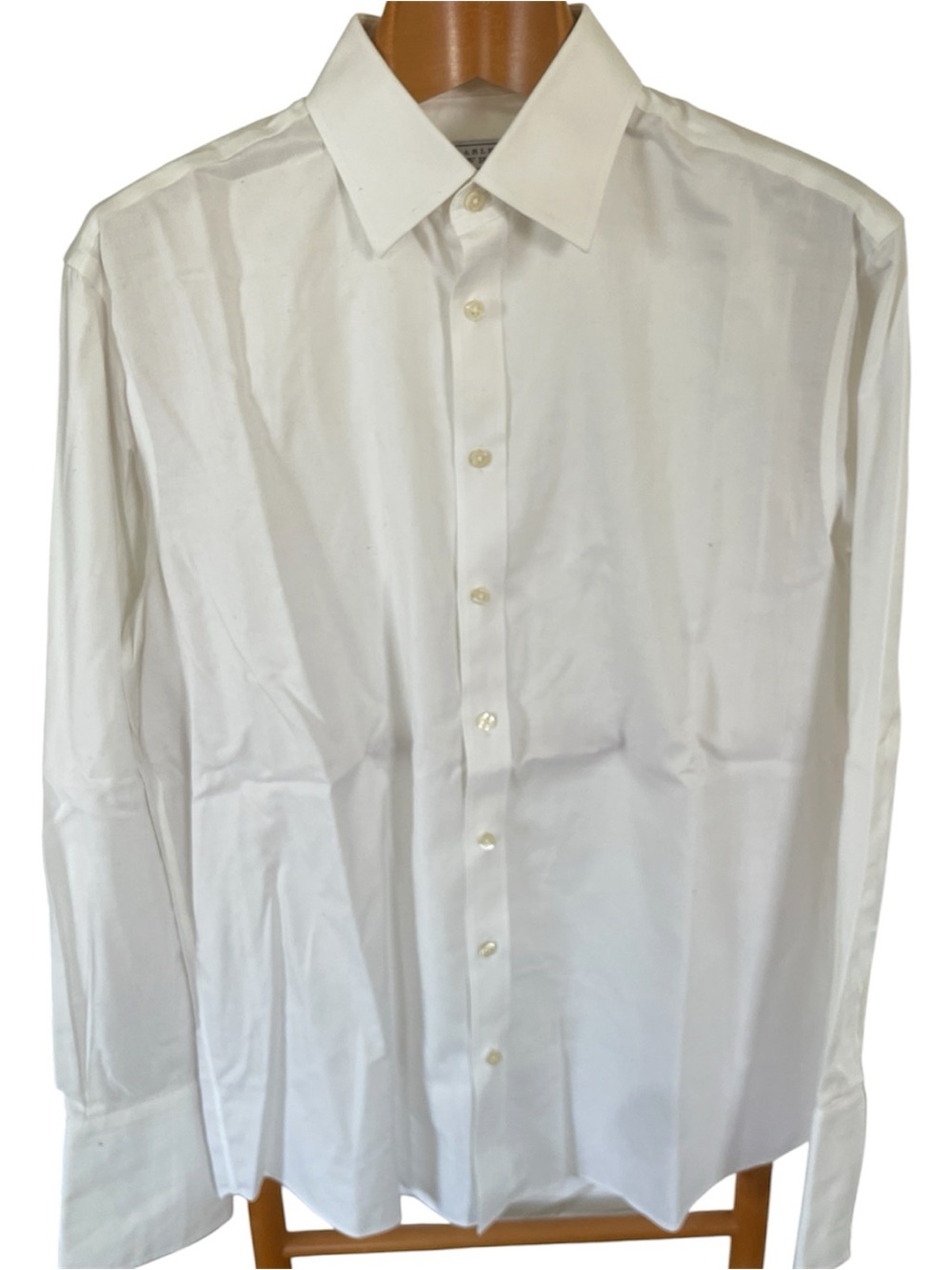Charles Tyrwhitt White Men's Dress Shirt - Point Collar Non-Iron 16.5”/ 35”
